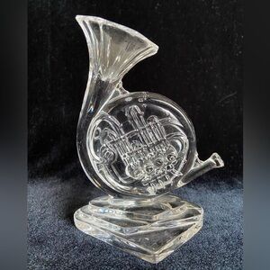 Vintage Crystal French Horn by Kristalcolor, Made in Italy